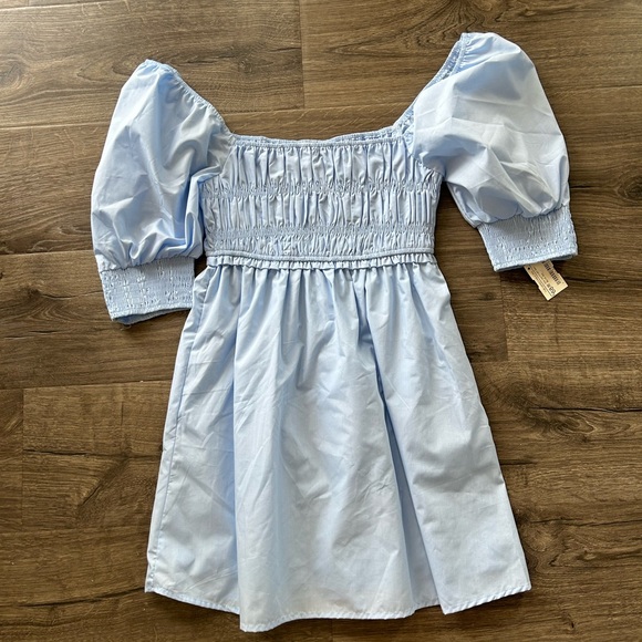 2/$60 NWT The impeccable pig light blue puff sleeve dress smock bodice small - Picture 3 of 9